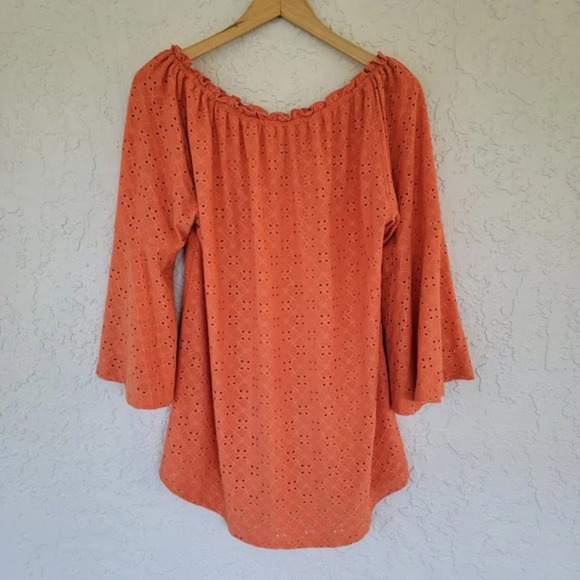 Multiples Tops - Multiples 3/4 Flare Sleeve Off The Shoulder Top Orange Size M‎